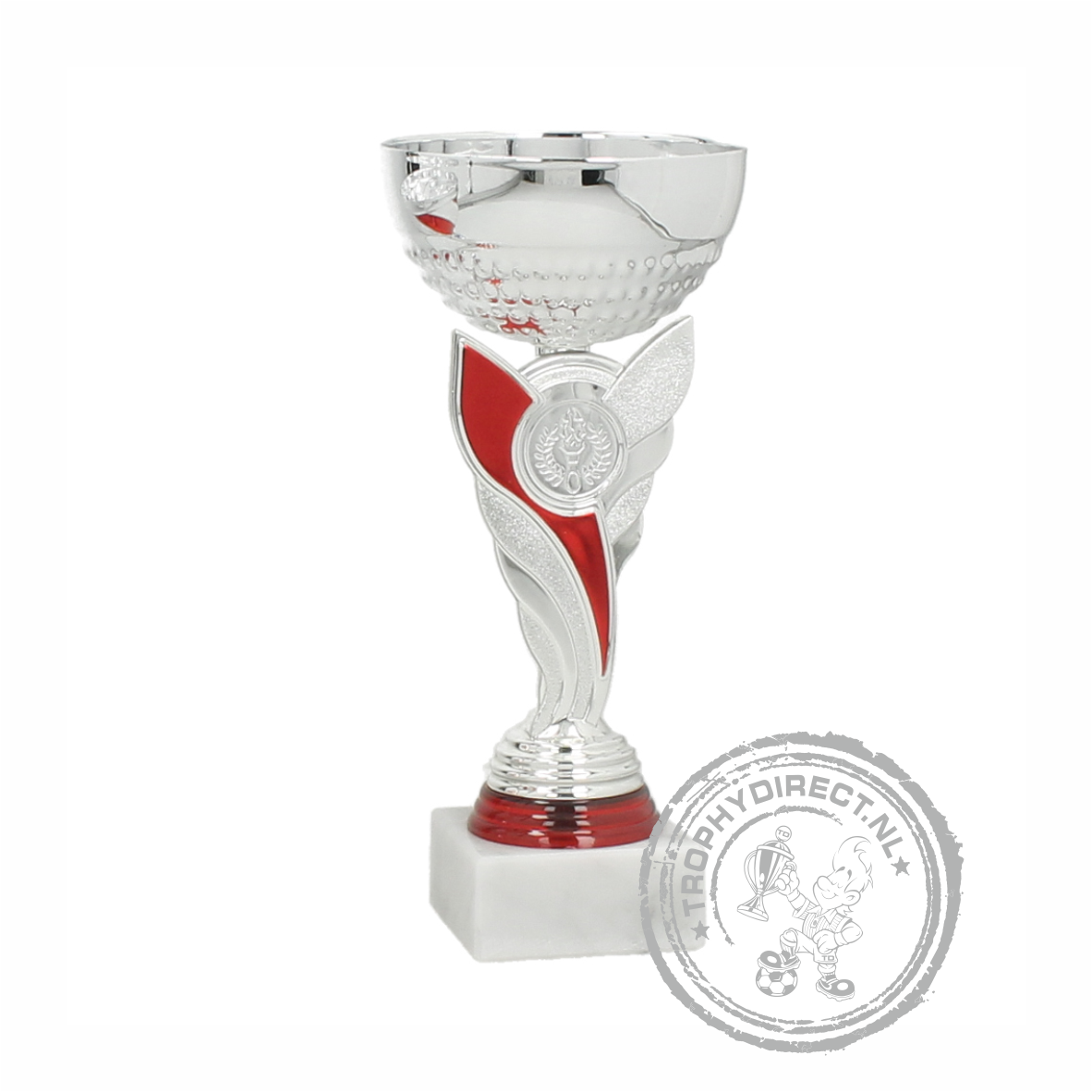 Sportbeker-sportprijs TRS216 zilver/rood