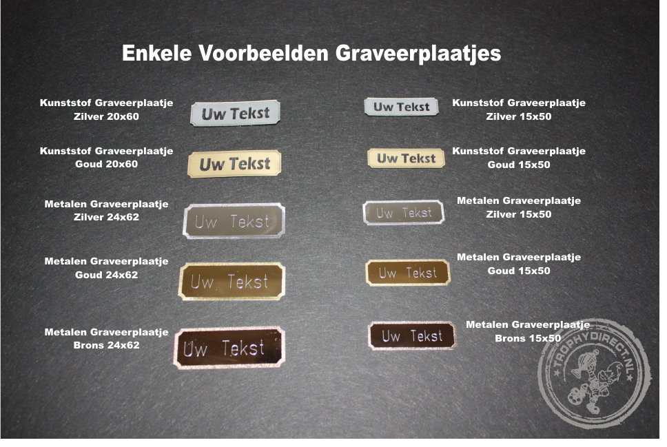 Graveerplaatje metaal met sierrand 18x50mm - Afbeelding 3