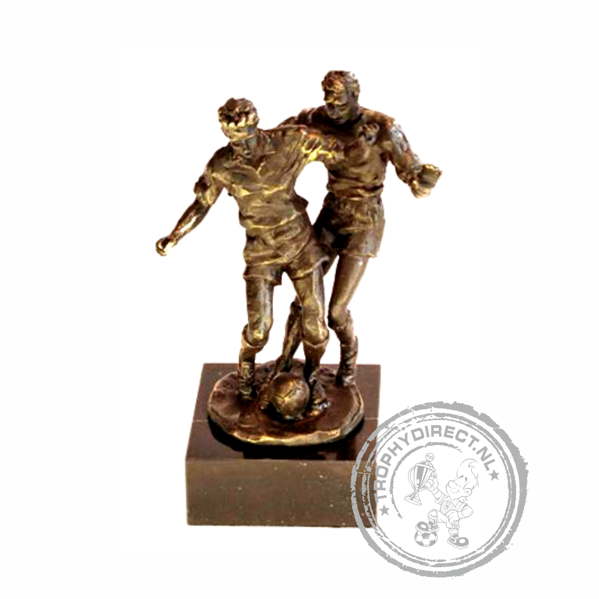 Bronzen Sculptuur Voetbal duel